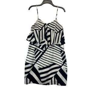 Everly Black & White Dress Lined Gorgeous Size Large EUC‎ Babydoll Coquette Y2K
